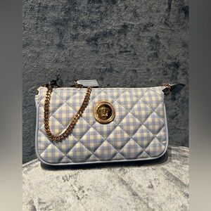 Versace Medusa Quilted Leather Red Shoulder Bag NWT Checkered Quilted Chain Bag
